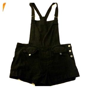 Black Linen-Like Romper